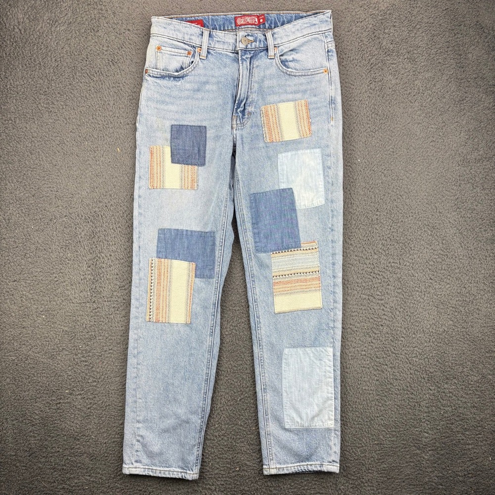 Lucky Brand Lucky Legend Boy Mid Rise Relaxed‎ Straight Patchwork Jeans 2/26R